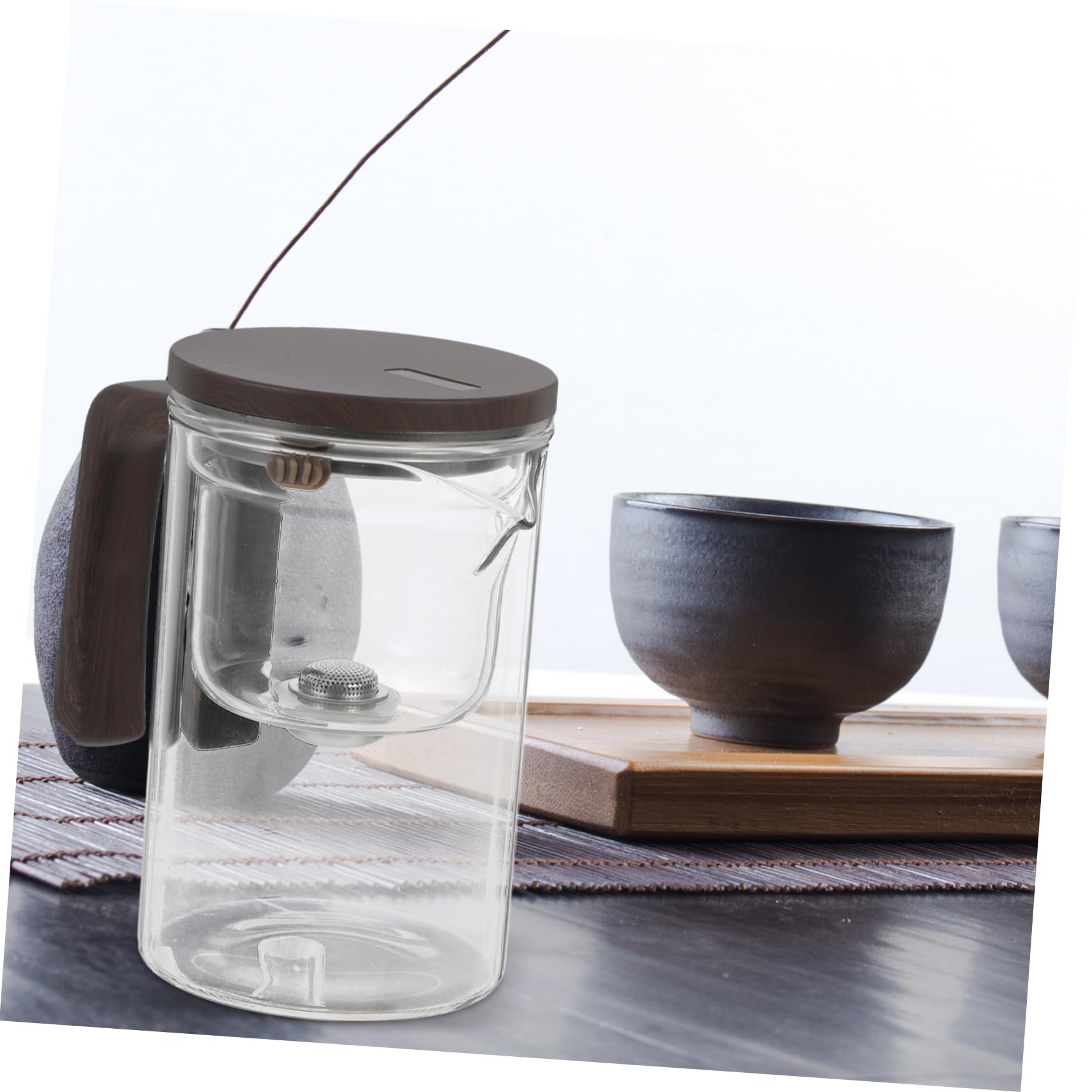 Mipcase Tetera de Vidrio con Infusor Extraíble Tetera para Sueltas para Infusiones de Té Casa Flores