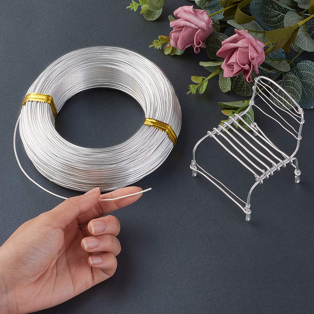 1 rollo de alambre de aluminio multicolor para hacer joyas, collares, pulseras, 0,8 mm, 1 mm, 1,5 mm, 2 mm, 3 mm, 4 mm, 5 mm, 6 mm (rojo naranja, 0,8 mm, 300 m)