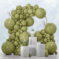 Vista 141 de PartyWoo Q06 - Paquete de 100 globos color verde menta pastel de diferentes tamaños (36, 18, 12, 10 y 5 pulgadas), kit de arco y guirnalda