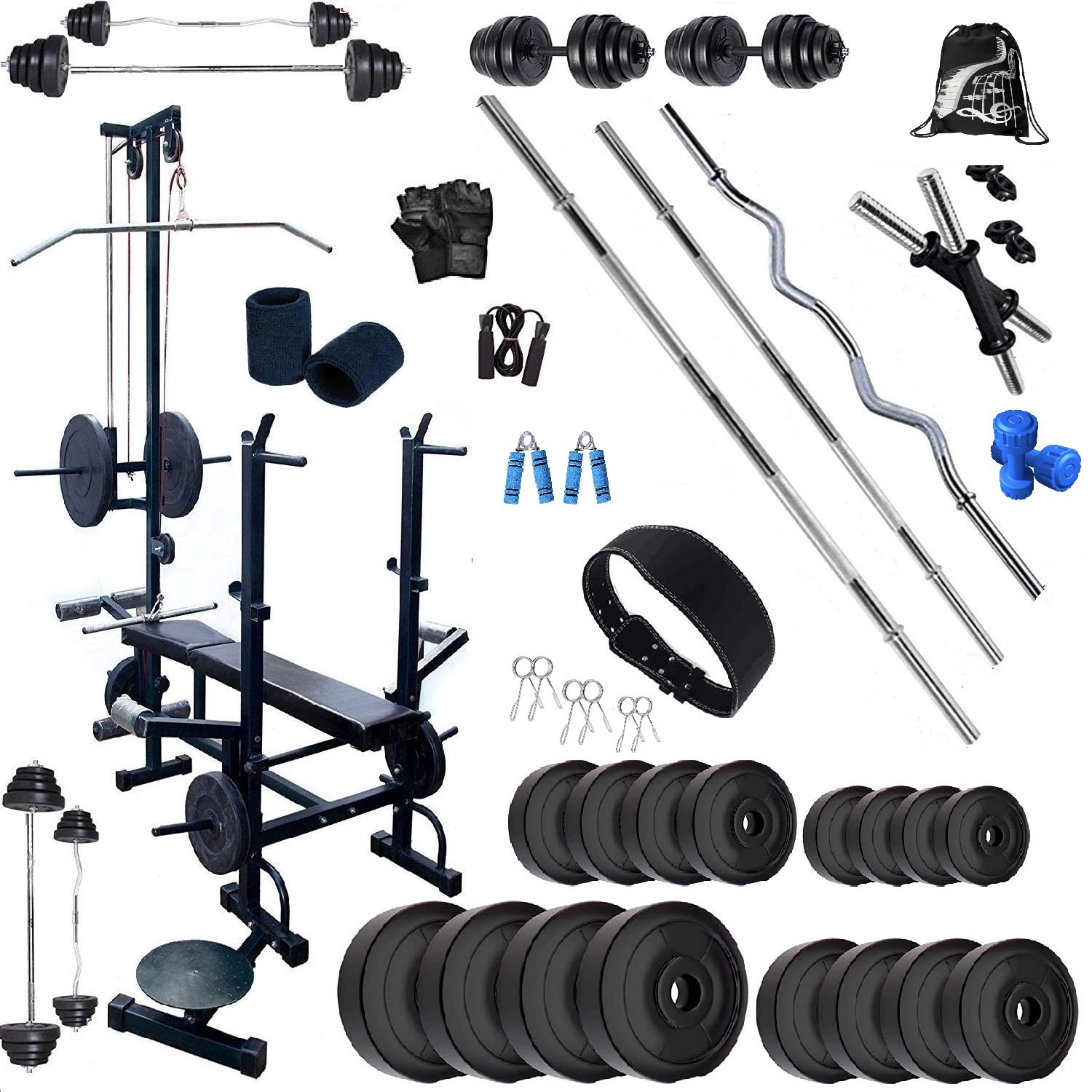 BodyFit PVC 20 in 1 Incline, Decline, Flat Bench with 100 kg Weight 5 RODS Home Gym and Fitness kit Combo (B07MP3Q6GX) Amazon Price History, Amazon Price Tracker