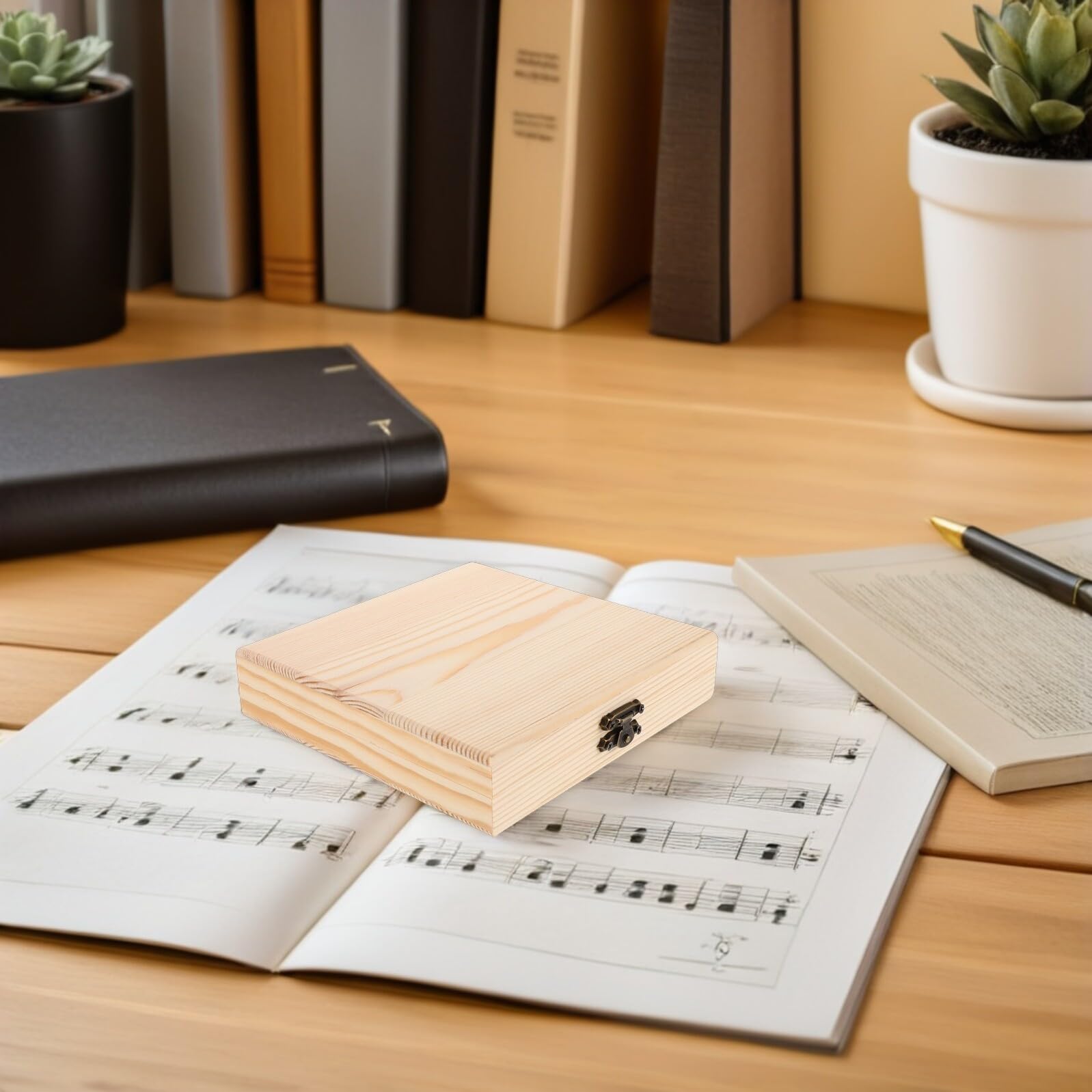 Mikikit Scatola Espositiva per CD e Dvd in Legno Quadrata Stile Rustico e Retrò, Organizer Versatile la Conservazione di Dischi in Casa e Ufficio