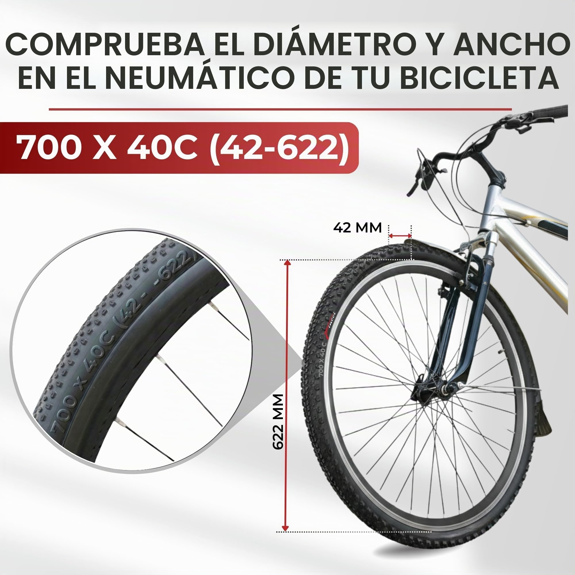 Fincci Neumaticos 700x40 42-622 Plegable 60TPI con Proteccion Antipinchazos | Neumático Bicicleta 700x40c con Carcasa 60TPI y Proteccion LVL3 Nylon para una Presion de 50-80 PSI - Pack de 2