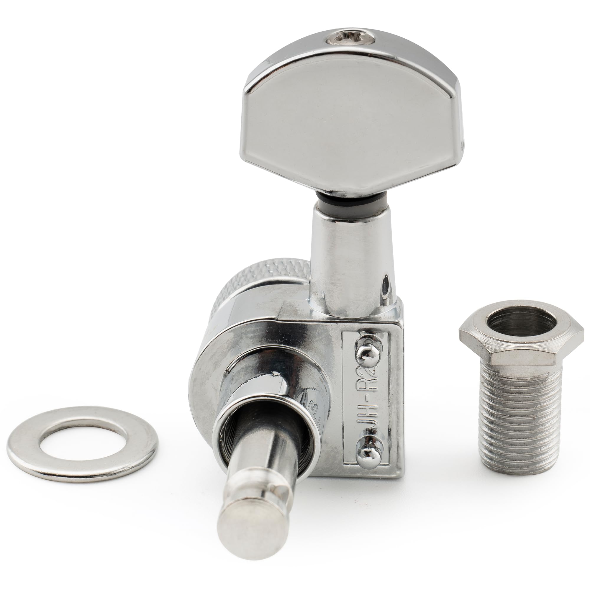 Musiclily Pro 6 en línea 2-Pin Clavijas de Afinación Bloqueo de Guitarra Clavijeros Bloqueantes para Guitarra Eléctrica tipo SQ Strat Tele, Cromado | Ratio, clavijas de afinación de cabezales de máquina, con botón hexagonal, para guitarra eléctrica SQ Str