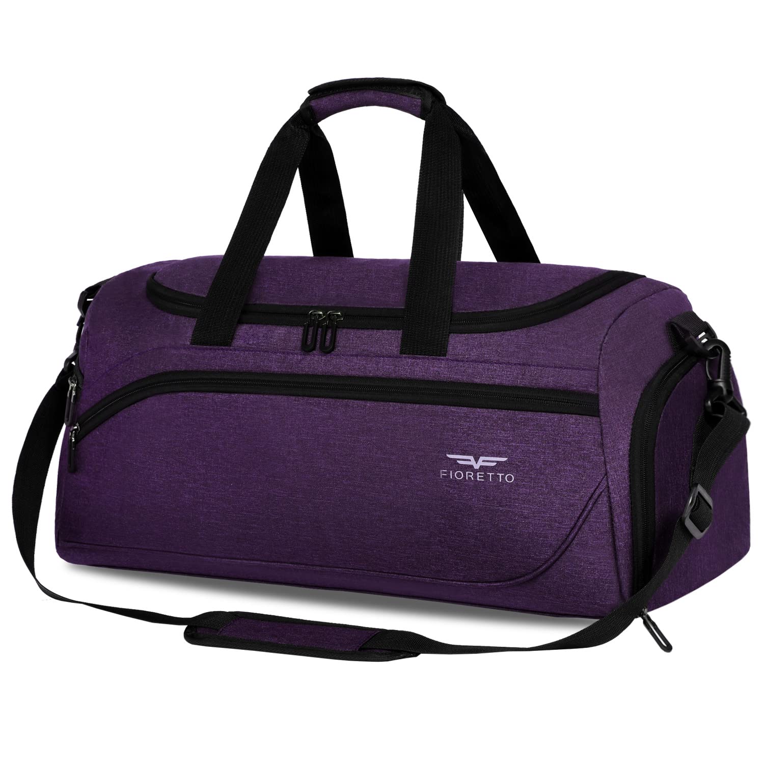 FIORETTO 35L Mens Sports Gym Bag with Wet Pocket & Shoe Compartment,Travel Duffle Bag Overnight Bag with Padded Shoulder Strap
