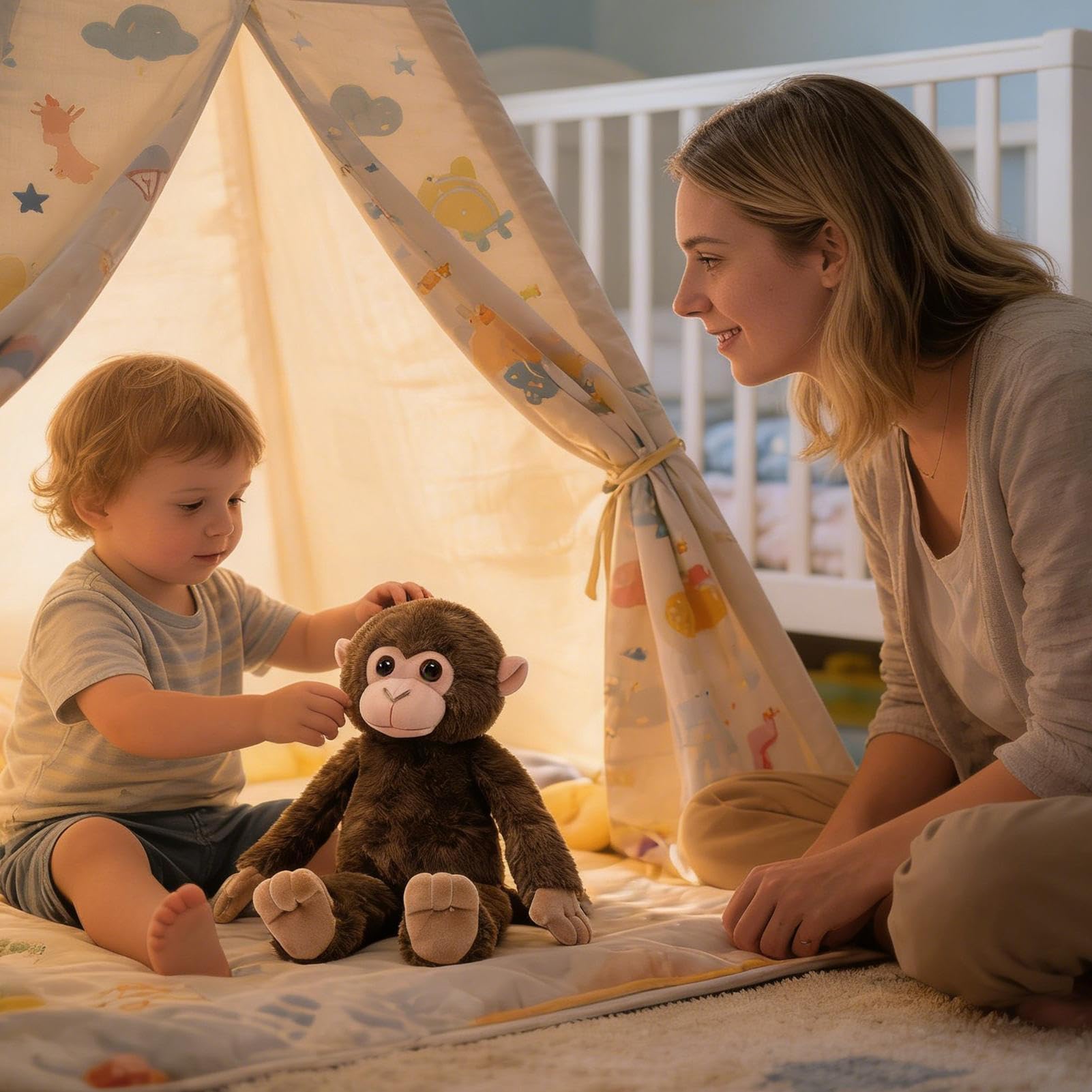 Punch Monkey Plüschtier – Plüsch | AFFE Kuscheltier, Orang-Utan Weiches Spielzeug | Umweltfreundliches Kuscheliges Affenkuscheltier für Kinder, Mädchen, Fans, Erwachsene, Büro, S - 2