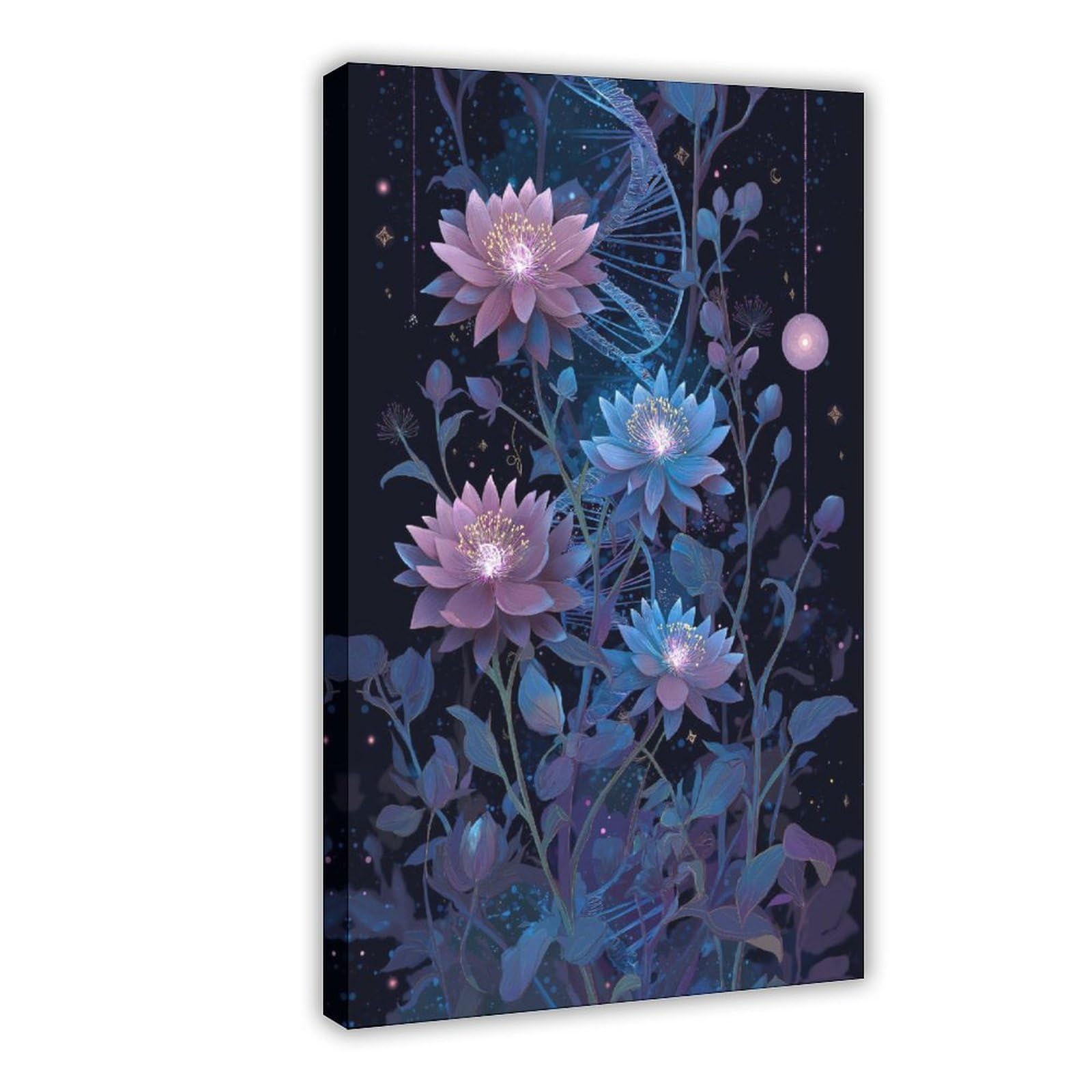 MRYCQ Celestial DNA Floral Poster Canvas Poster for Bedroom Decor Gift