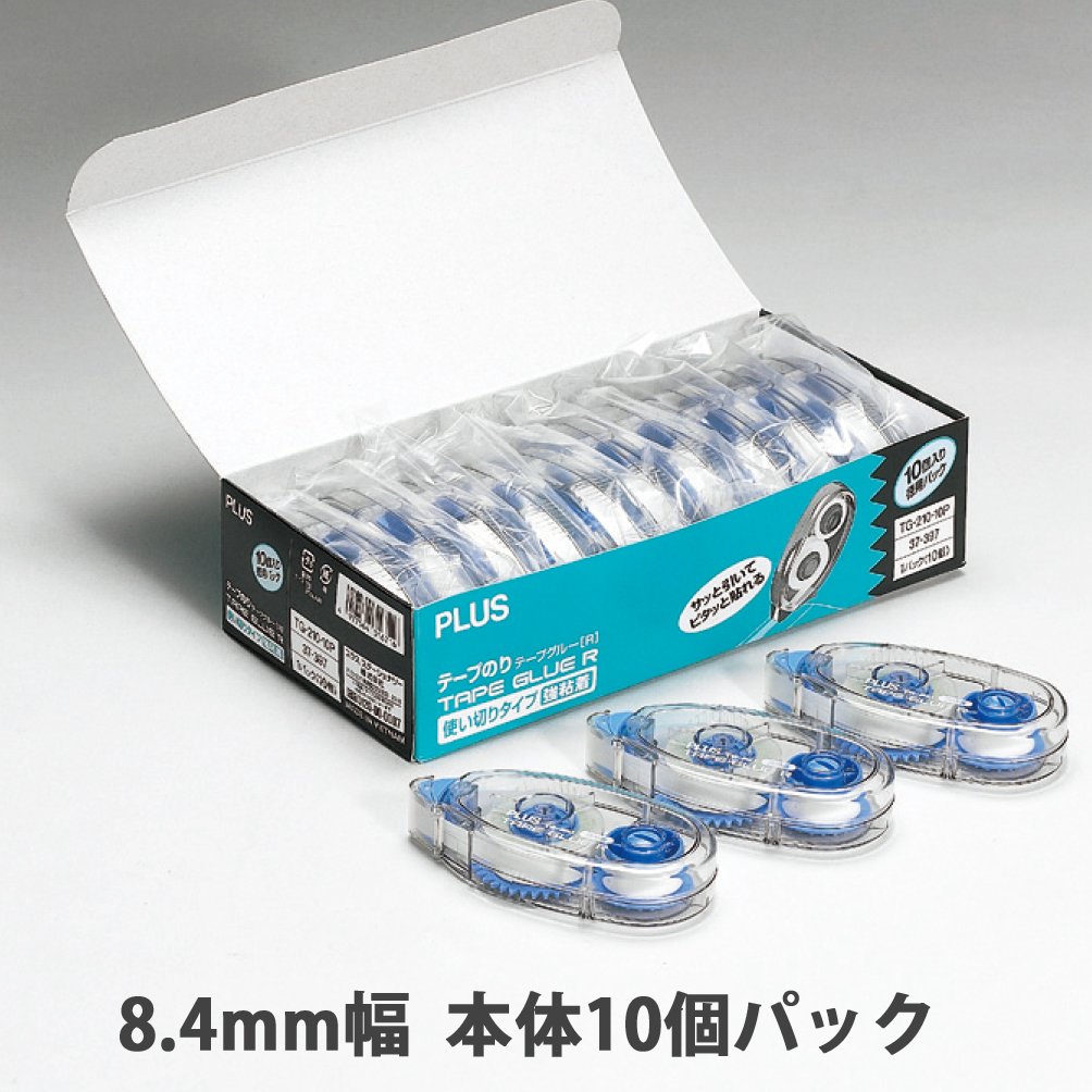 Plus Tape Glue R 37-397 Tape Glue R 0.3 inch (8.4 mm) x 32.8 ft (10 m), 10 Pieces