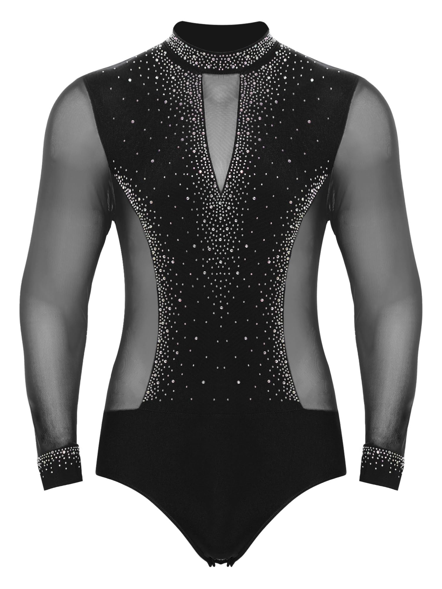 Maillot de gimnasia para hombre, con pantalones de baile, manga larga, para gimnasia, patinaje artístico, disfraz