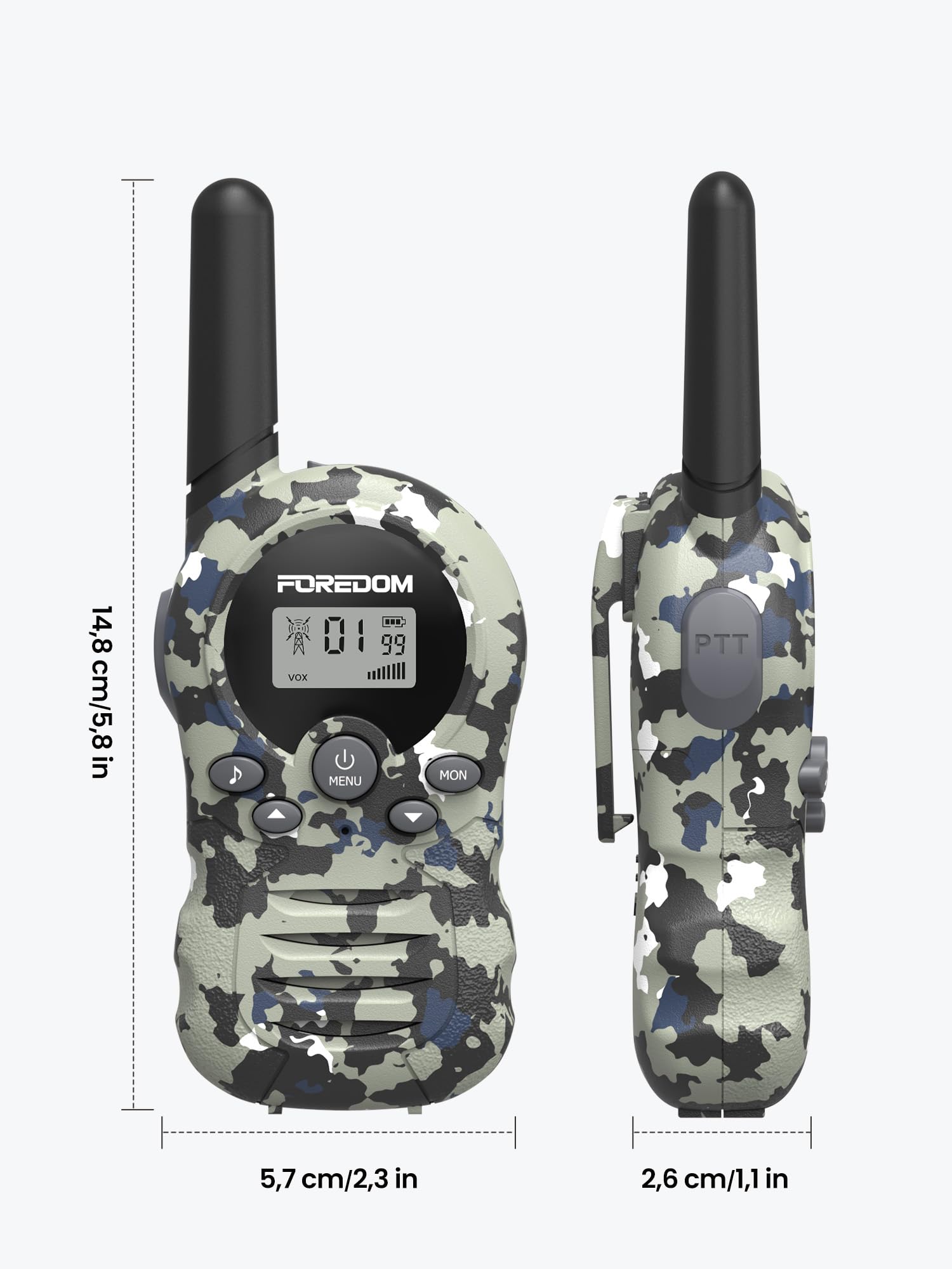 FOREDOM Talkie Walkie Enfants, Talkie-Walkie Longue Portée pour Garçons & Filles de 3-12 Ans, Cadeaux Aventure Plein Air, Lot de 2