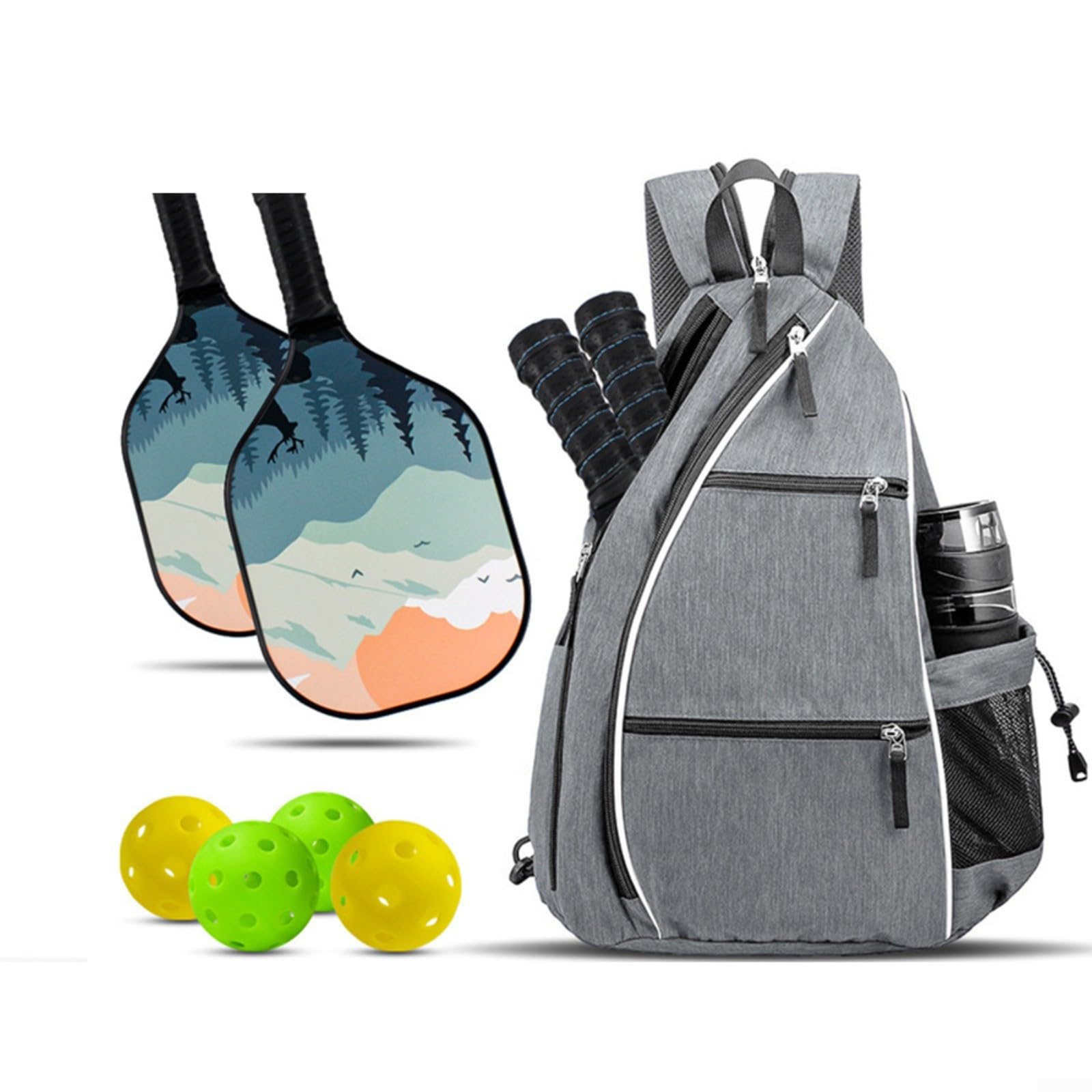 Sac à dos de padel de tennis 47,5 x 35 x 25 cm en tissu Oxford résistant à l'eau avec compartiment séparé pour accessoires