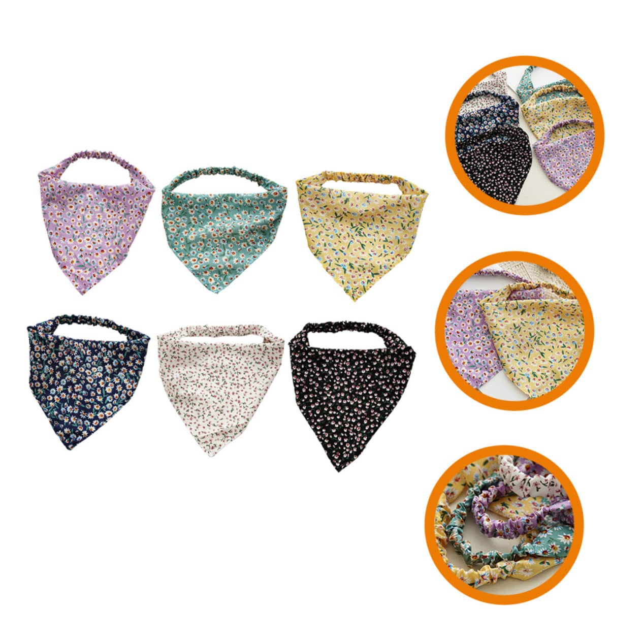 FRCOLOR 30pezzi Fasce Per Con Stampa Floreale Accessori Estivi Per Donne Adatti Per Festival e Attività All Aperto Elegante e Leggero Di Bandane Per Ragazze