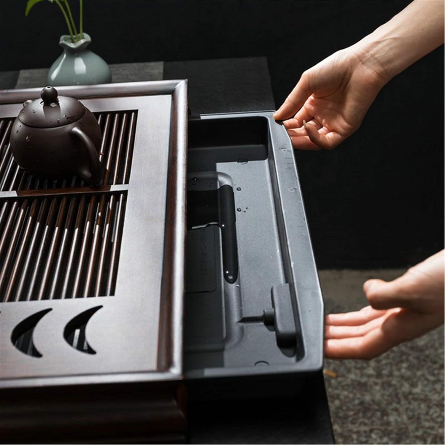 茶道具 尺八花入れ 煤竹 竹花入 増田宗陵作 X 中国古美術・希少・旧蔵