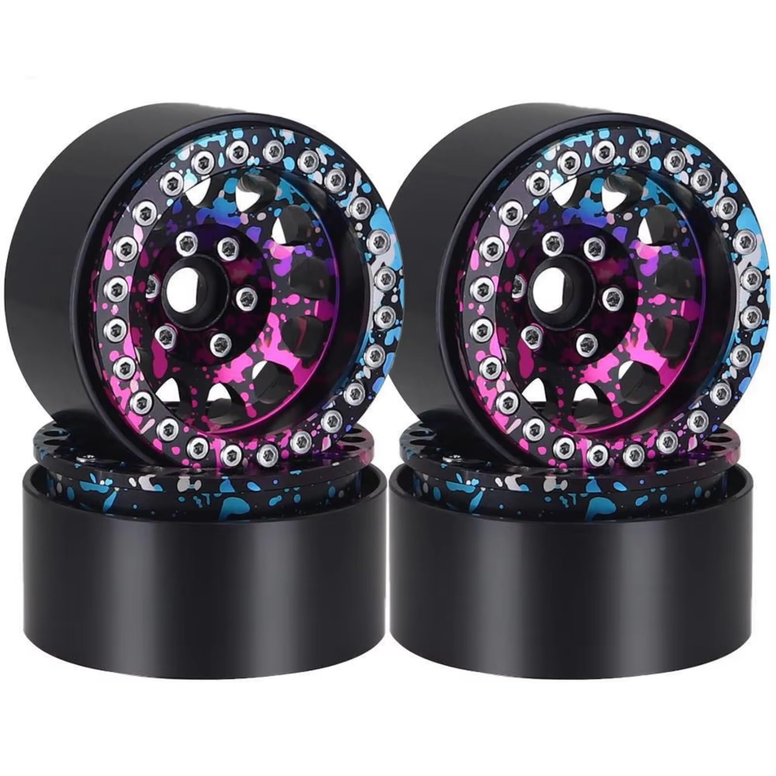 1,9 Beadlocks Metals para Axial para SCX10 para TRX4 D90 1/10 RC | Automóviles RC llanta parciale reducen arrastre rodadura orificios ventilación refrigeración ajustan Repuesto