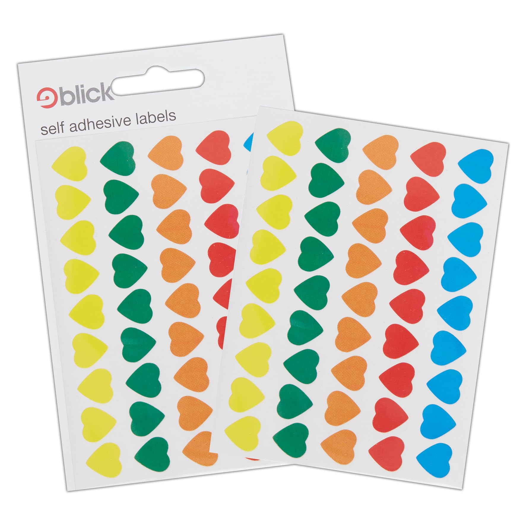 Blick Labels, Assorted Colours, Self Adhesive Stickers, Hearts, 70 Labels, for Home, Office, Family, School, Holiday Calendar Organising, Planner, Rewards Chart, Colour Coding