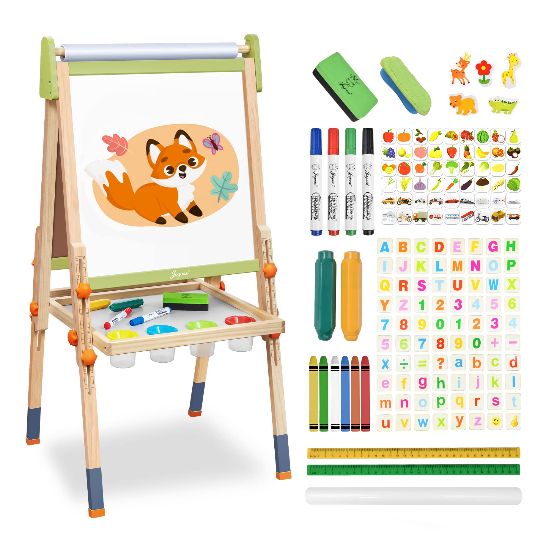 Double Sided Standing Toddler Art Easels with Chalkboard & Whiteboard