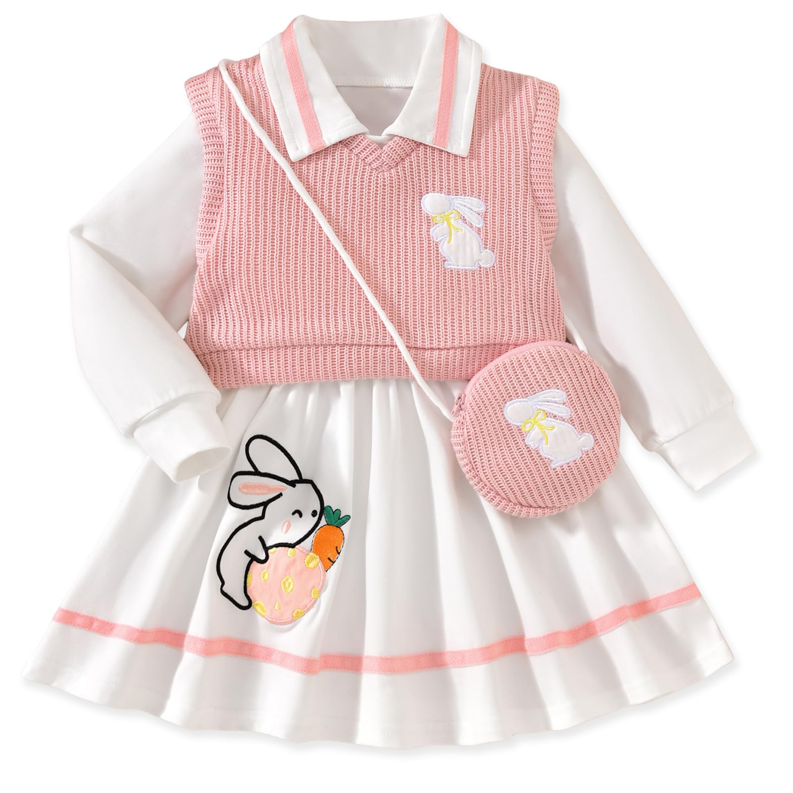 HINTINA Toddler Girl Uniform Dress Picture Day Outfits for School 18M-7Y