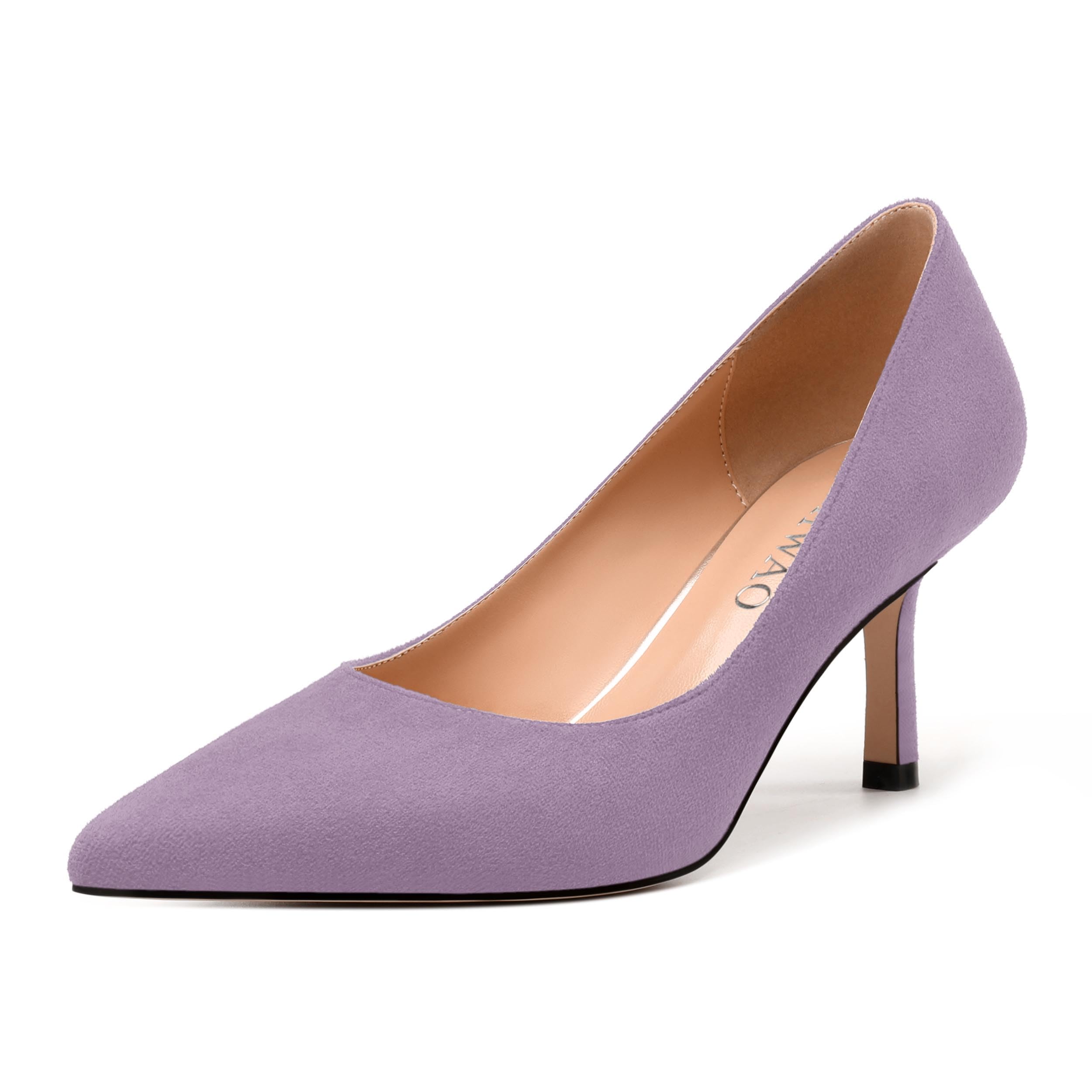 RLYGHWAO Women's Pumps, Pointed Closed Toe High Heels, Fashion Mid Heel Slip on Shoes for Women