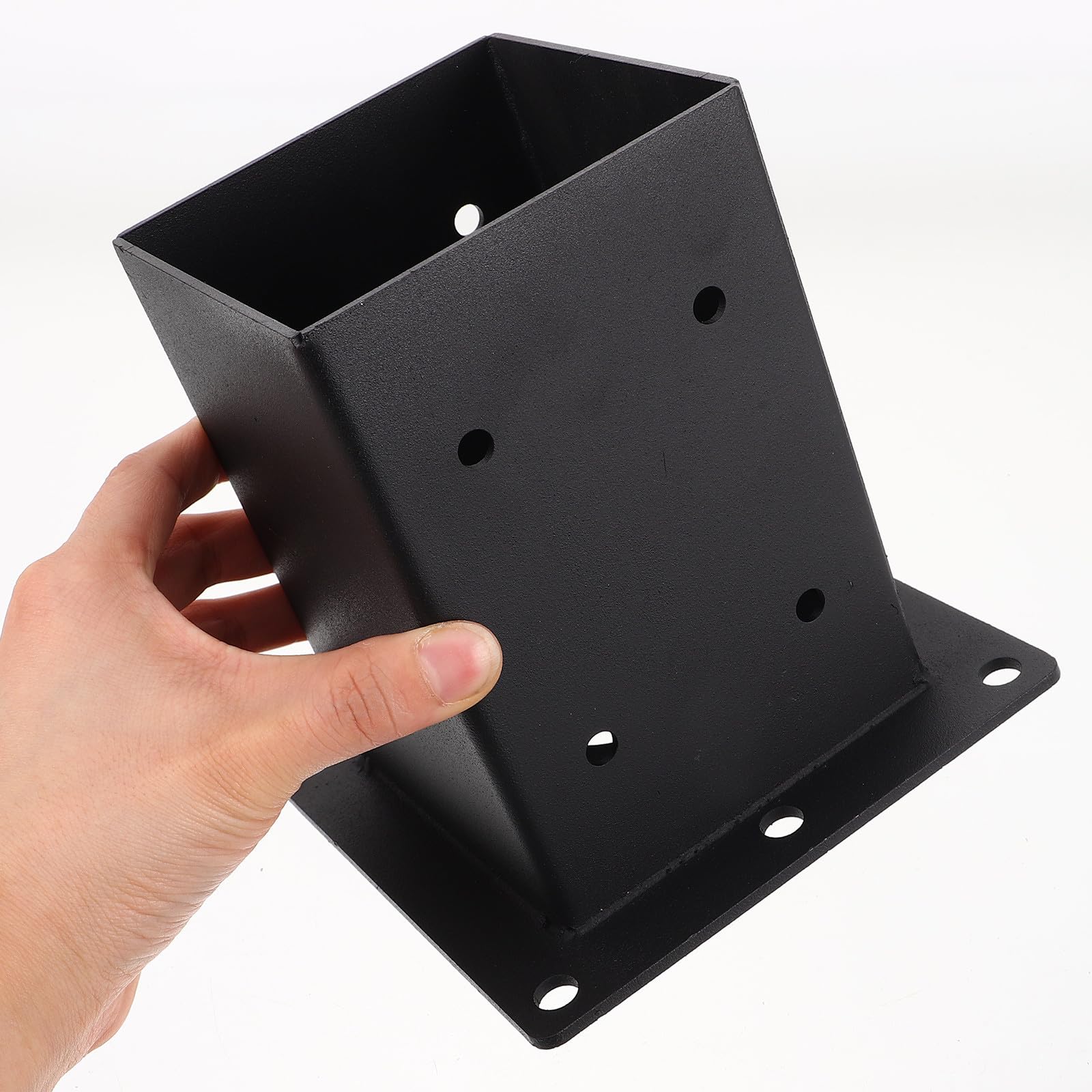 Mipcase Base de Poste de Cerca Soporte Metálico para Postes Metal Negro Recubrimiento para Montaje y Buzones