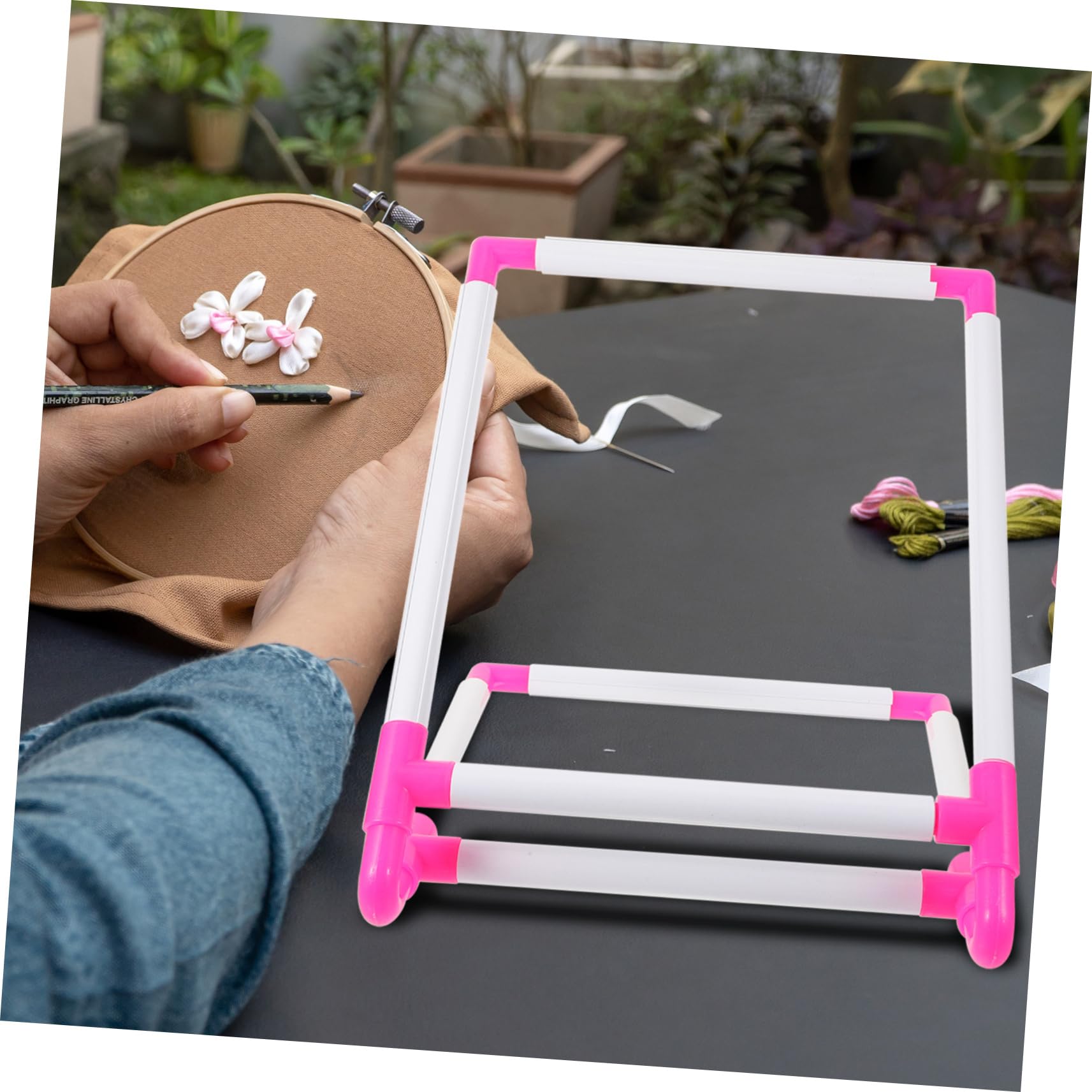 VILLFUL Bastidor de Plástico para Bordado Fácil de Usar y Almacenar, Anillos de Bordado para Punto de Cruz y Costura en Manualidades
