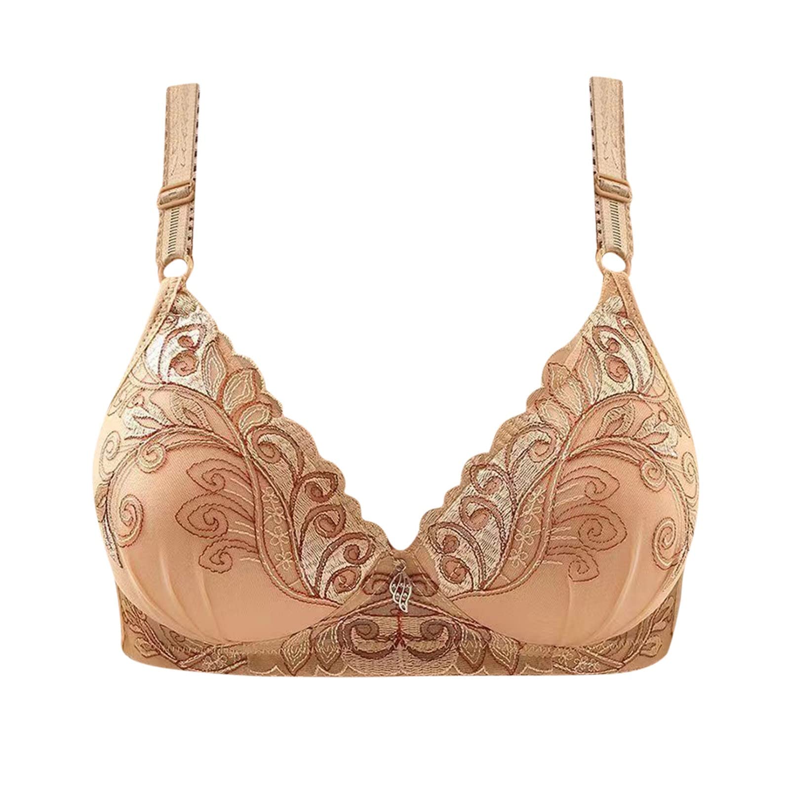 Womens Wireless Bras with Support and Lift No Underwire Minimizer Bras Full Coverage Comfortable Back Fat Smoothing Bra