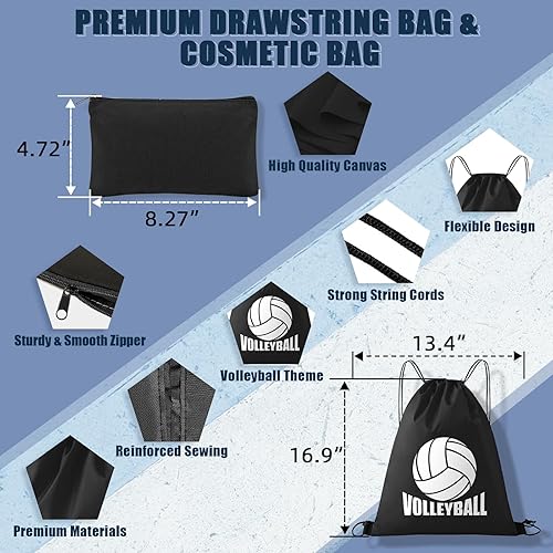 Miniatura 6 de Rodilleras de voleibol, mangas para brazos de voleibol, juego de accesorios de voleibol UMACWIN con rodilleras, almohadillas para brazos de