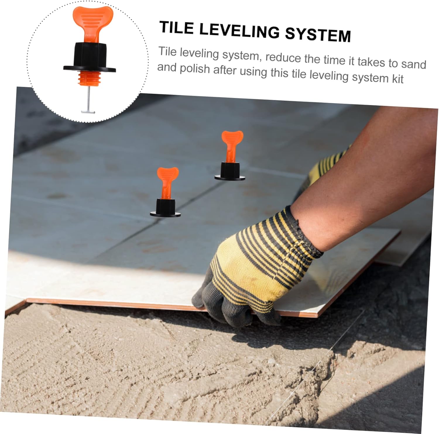 100pcs Tile Leveling System Diy Tools for Easy Floor and Wall Installation Reusable Plastic Spacers and Wedges Wear-resistant Tile Straightening Kit