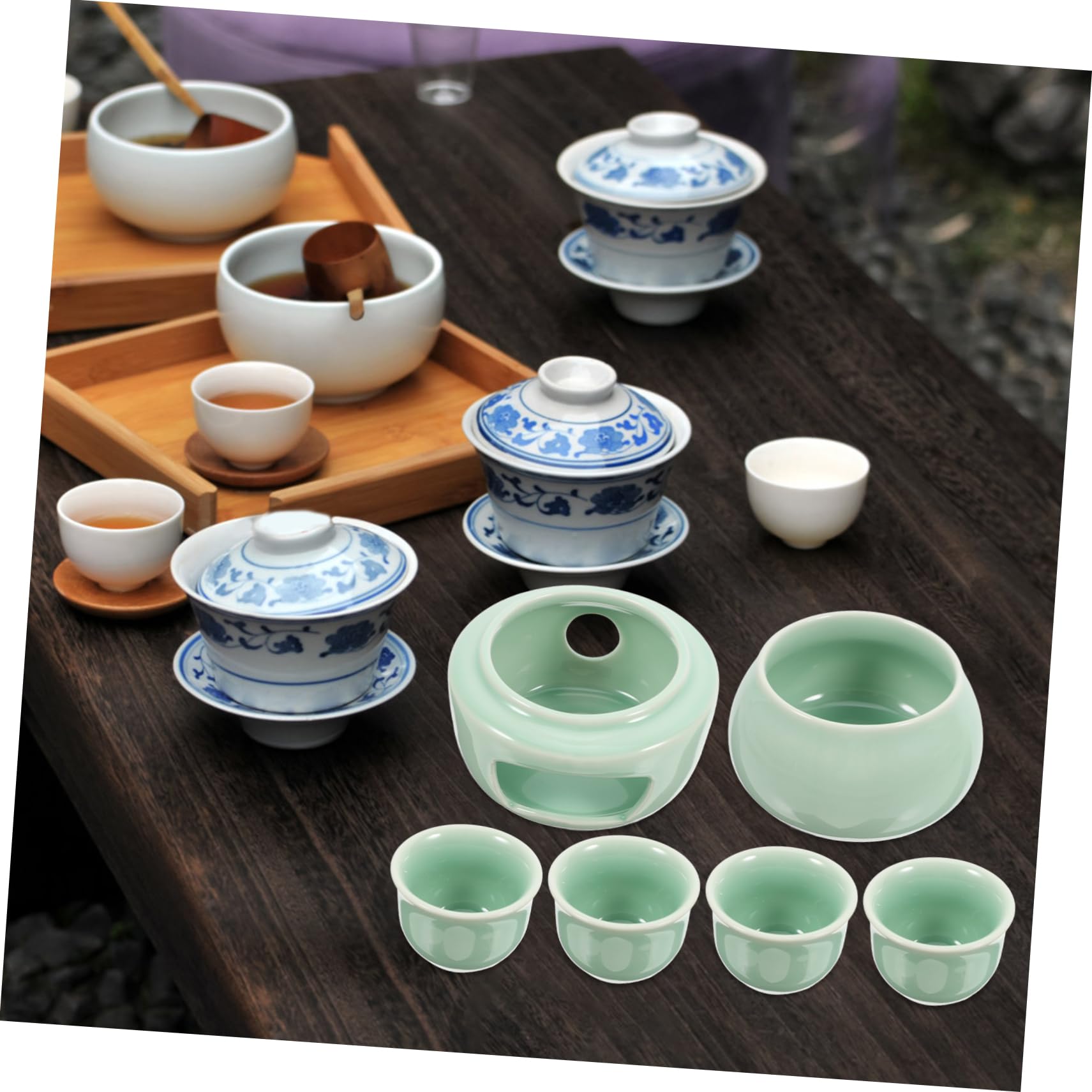 Hohopeti 1juego Sake Cerámico Japonés Con Calentador y Tazas De Porcelana Para Reuniones Sociales Mantiene Del