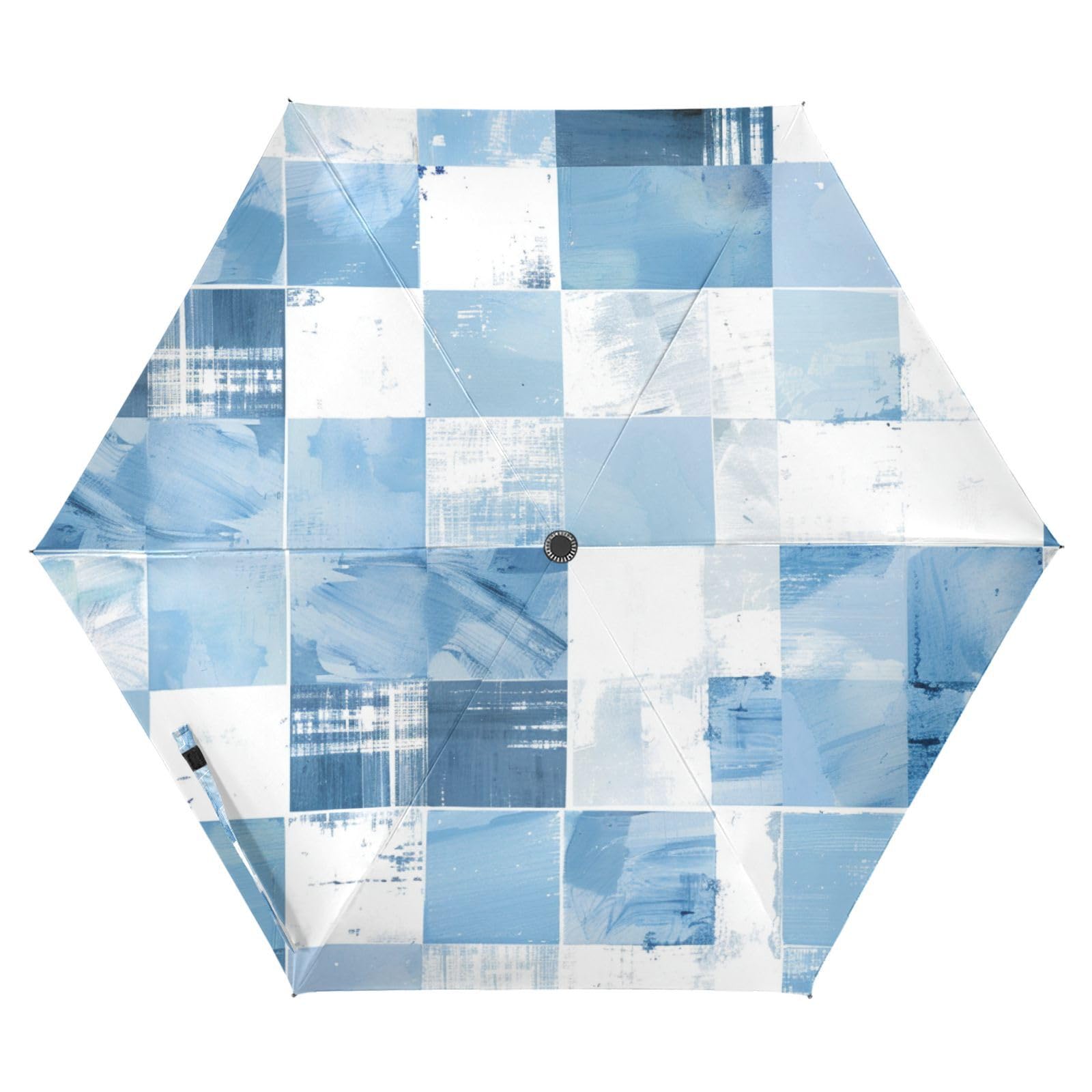 Light Blue and White Checkered Pattern umbrella auto open 39 Inch Compact auto open close Umbrellas For Women for Good for Car, Golf, and On-the-Go Outdoor Defence Accessories sombrillas para