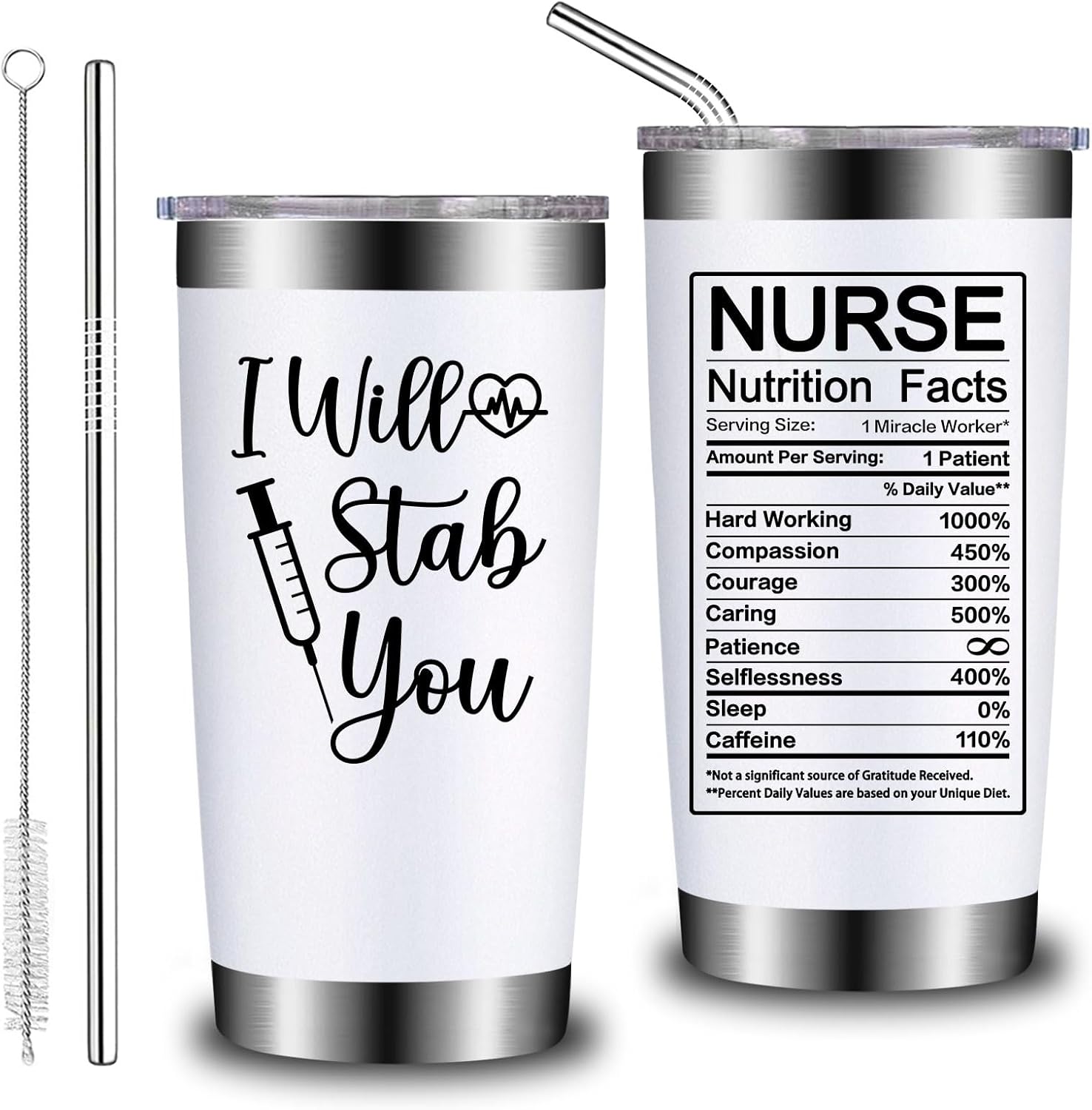 Nurse Gifts for Women – Nurses Week Gift – Nurse Graduation Appreciation Christmas Gifts for Nurses, Practitioner – 20oz I Will Stab You Tumbler Cup