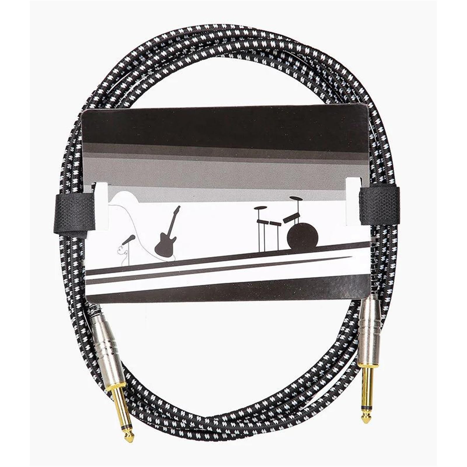 Kabel Do Gitary Pleciony Kabel Gitarowy Elektryczny 6,35/6,5 Mm Z Linią Przeciwszumową Instrumenty Muzyczne Basowe(Type 4)