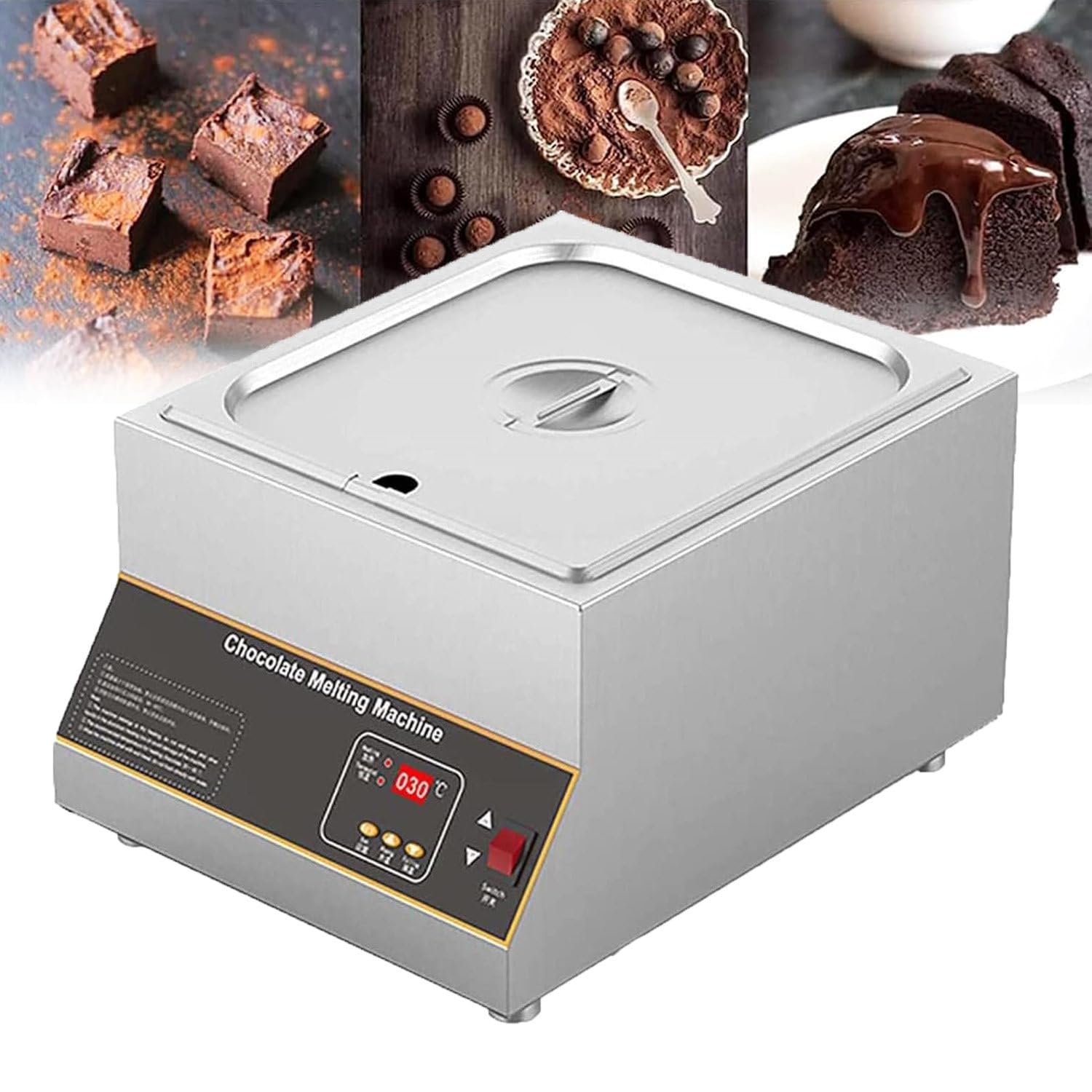 Scioglitore elettrico di cioccolato, dispositivo di temperaggio Dispositivo di fusione del cioccolato Pentola per fusione del cioccolato Fonduta di cioccolato per adatta per riscaldare la crema,1Tank
