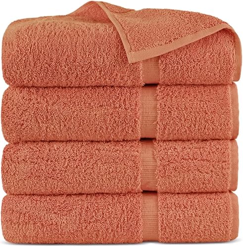 Miniatura 8 de Towel Bazaar Toallas turcas de algodón súper suaves y absorbentes (4 piezas, toallas de baño extra grandes de 30 x 60 pulgadas, color rosa)