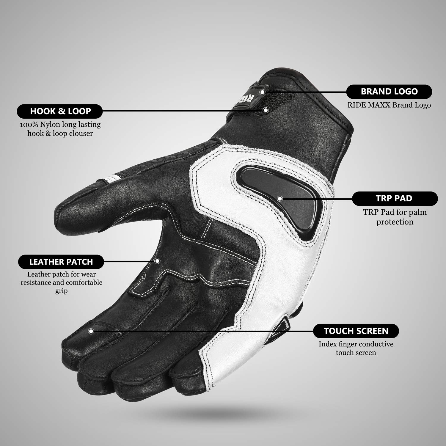 Leather Motorbike Motorcycle Glove Touch Creen Hard Knuckle Ummer