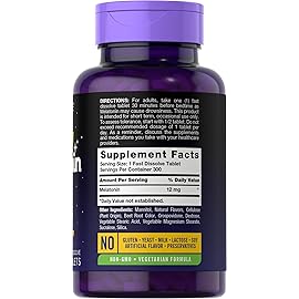 Carlyle Melatonin 12 mg Fast Dissolve 300 Tablets | Drug Free | Natural Berry Flavor | Vegetarian, Non-GMO, Gluten Free