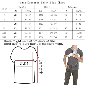 Kangaroo Shirt for Dad and Baby, Mens Kangaroo Baby Carrier Shirt Dad Baby Carrier Shirt V Neck Short Sleeve T-Shirts