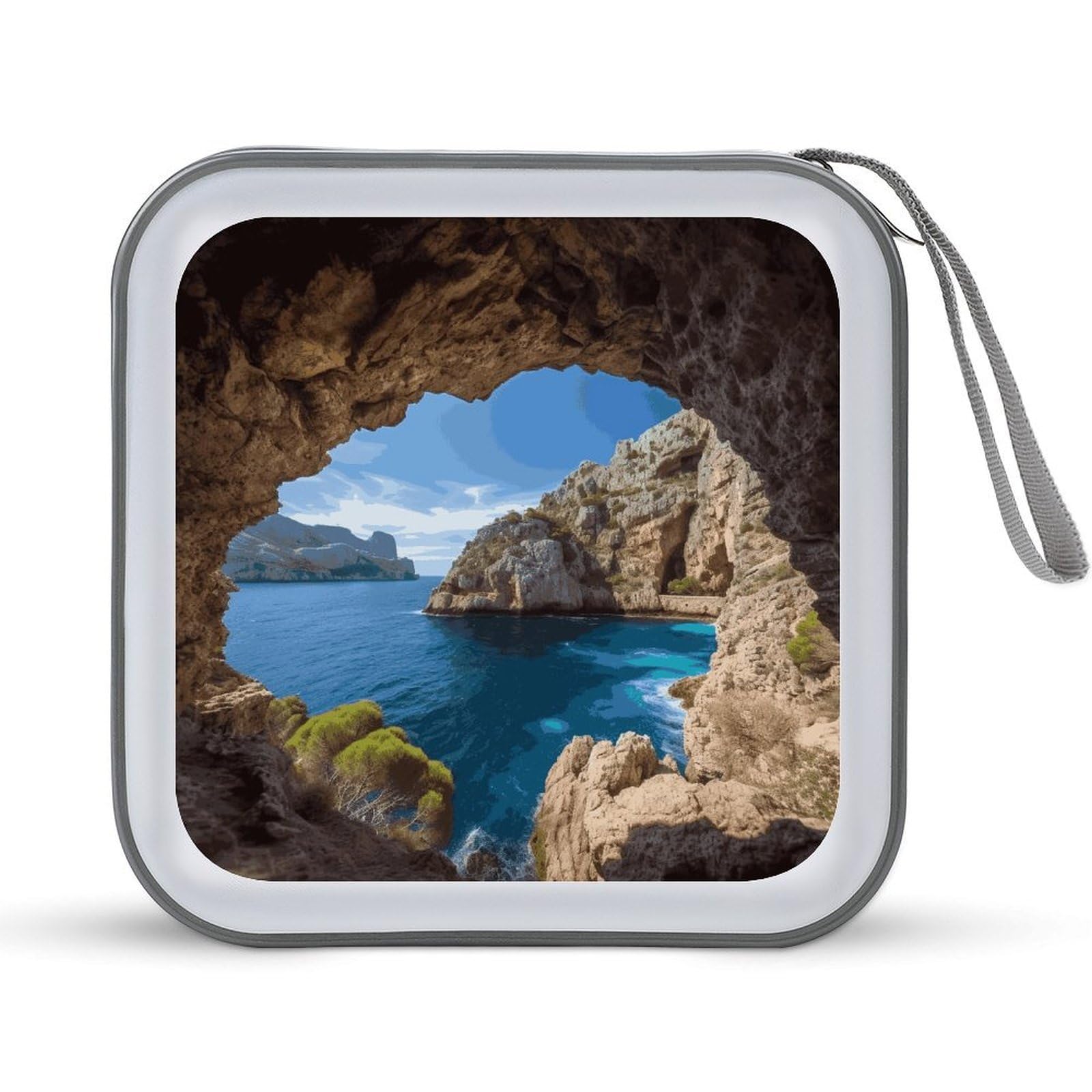 VstaDank Arch in Mallorca Spain CD Case with Hand Strap Lightweight DVD Wallet Holder 40 Capacity CD/DVD Case Wallet Protective CD Wallet CD/DVD Portable Storage Binder for Car Home Office