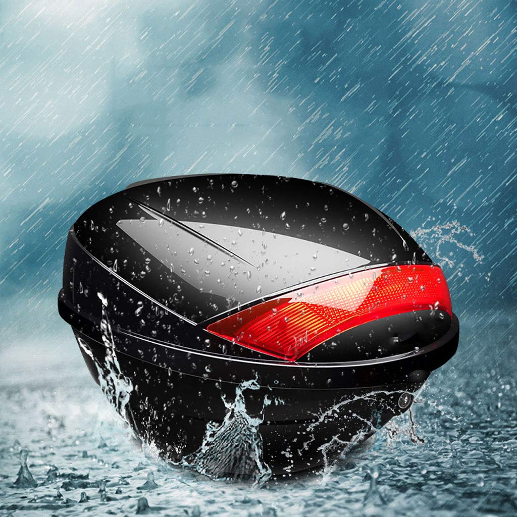 Bagażnik motocyklowy Hard Tail Bike Top Box do montażu w stelażu bagaż do przechowywania kasku Carrier Case Universal Scooter z kluczami i płytą, odporny na zużycie trwały silny antykradzieżowy