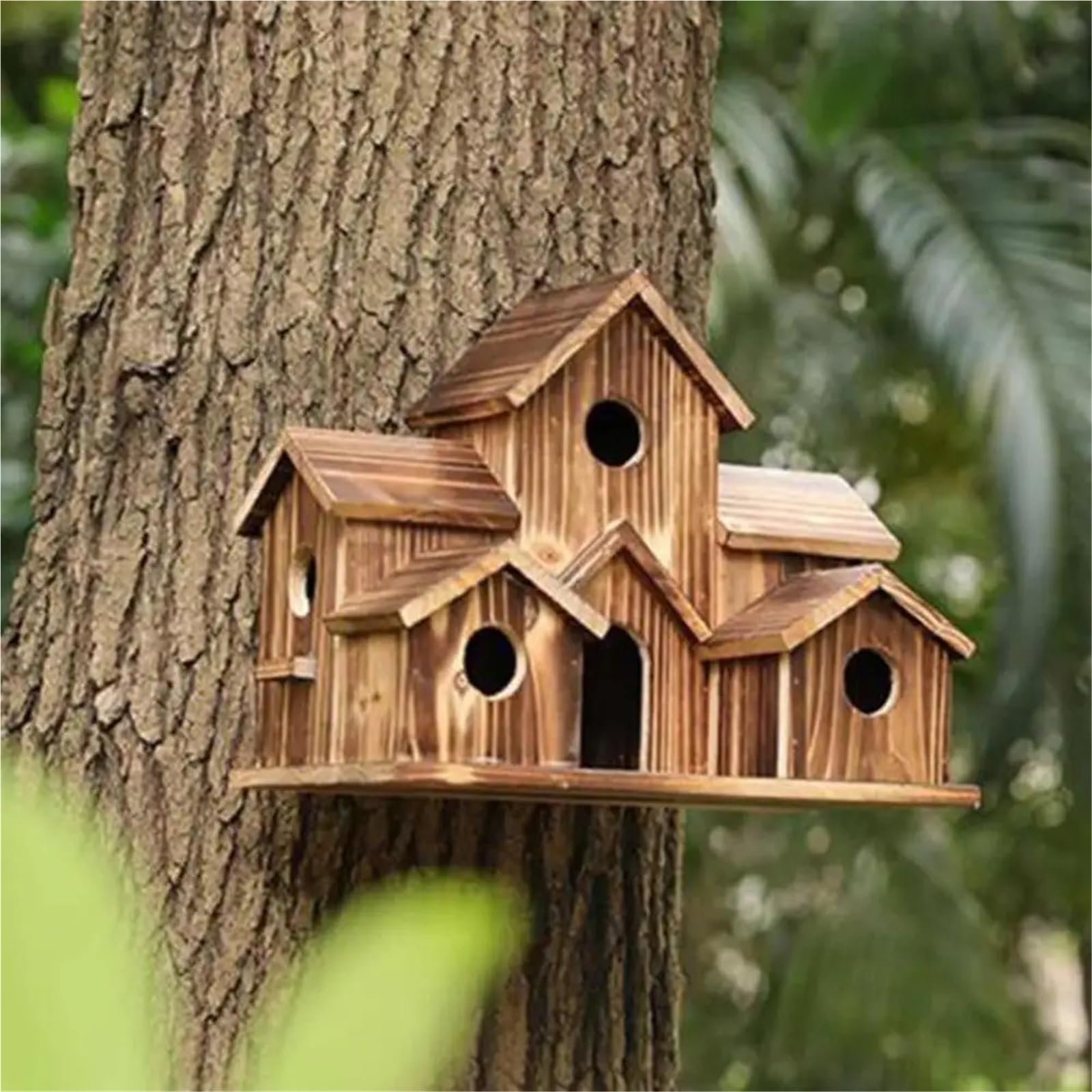 Casita pajaros Exterior Comedero de pájaros de Madera, habitación for pájaros, jardín al Aire Libre, Caja Nido for pájaros, Suministros for Mascotas