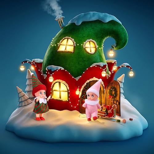 Miniatura 7 de Leitee Muñeca elfo diminuta, mini elfos, lindo juguete de elfo de peluche, decoración de elfo en miniatura, calcetín de peluche de Año Nuevo (24