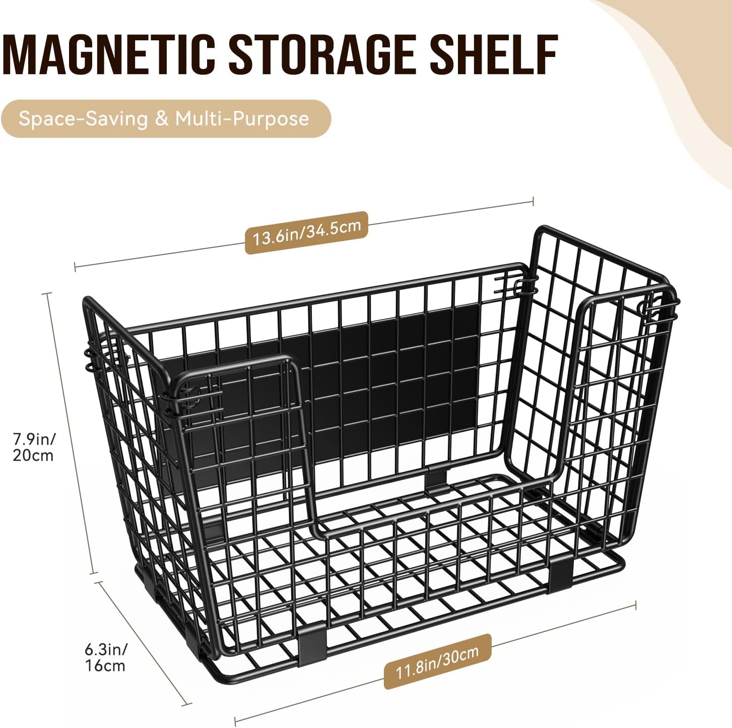 Magnetic Shelf for Fridge - 3 Pack Fruit & Vegetable Storage Organizer