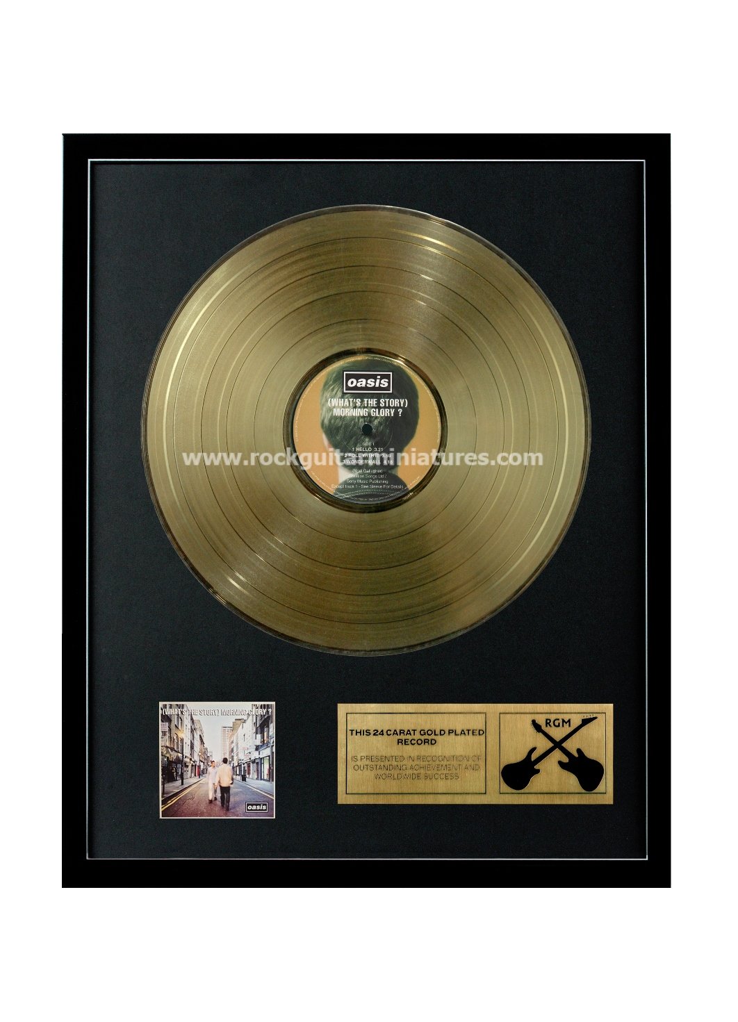 Rock Guitar Miniatures Gold Rgm1185 Oasis What's The Story Morning Glory Disc 24K Plated Lp 12