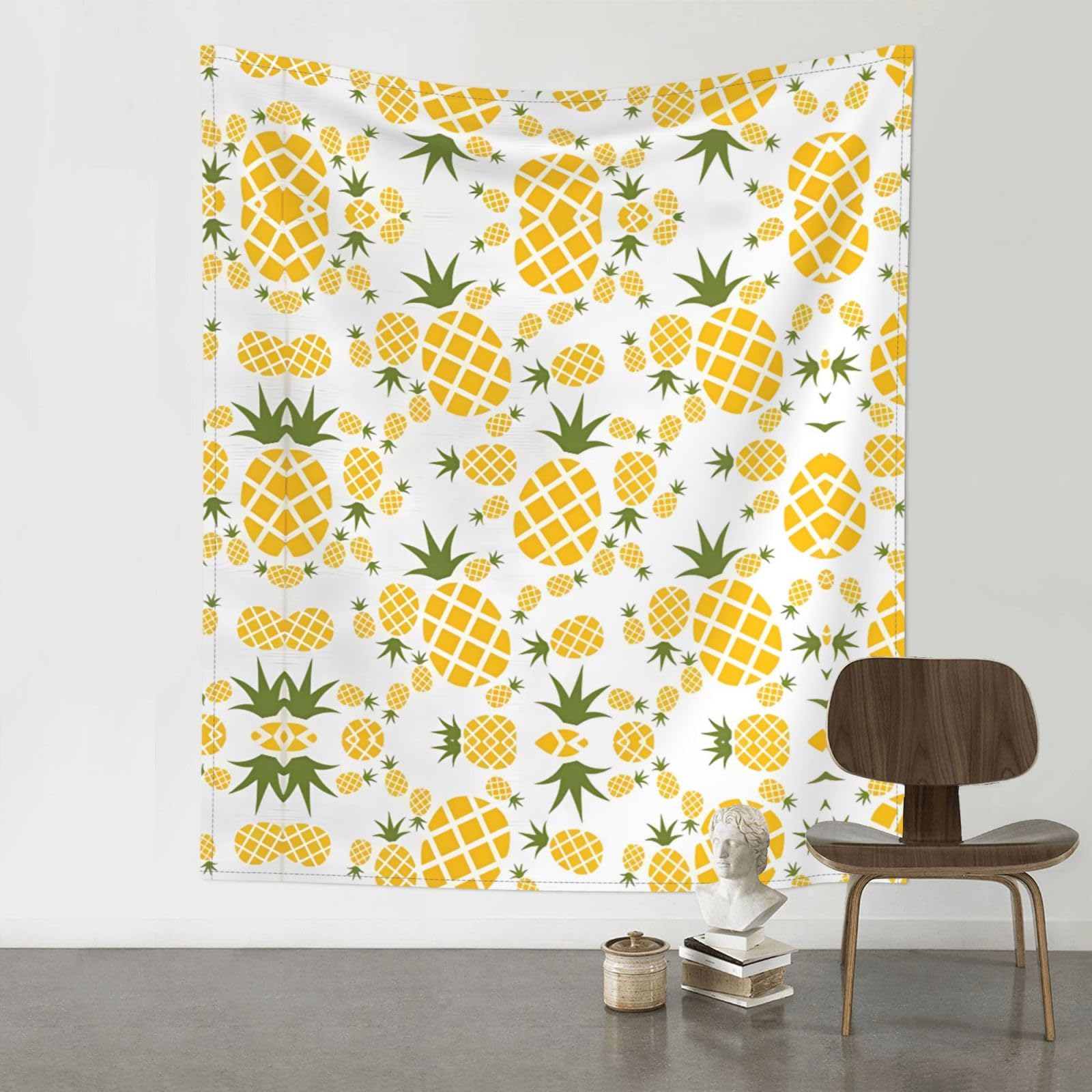 WHJSSF Pineapple Prints 60x51in Wall Tapestry Bohemian Throw Blanket Dorm Decor Beach Picnic Cover