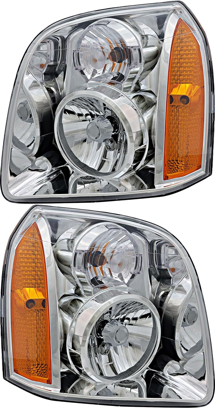 Gold Shrine For GMC Yukon Headlights Lamps Set 2007 2008