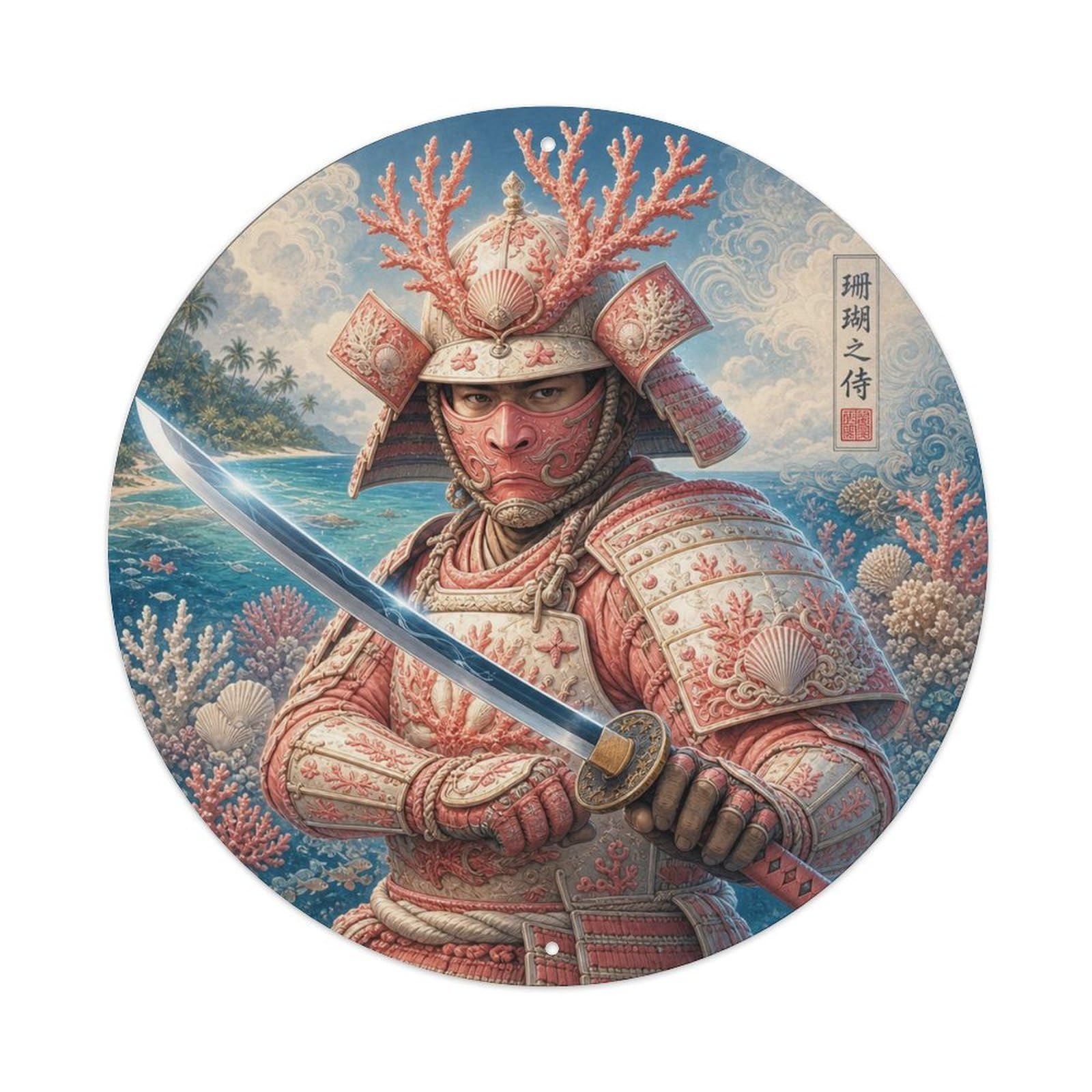 Okngb Style Coral Reef Sideways Deflect Stance Lone Guard Crest Metal Tin Sign Plaque Wall Decor For Cafe, Man Cave, Club Bar, Office, Home Garden Round Metal Poster 8X8inch