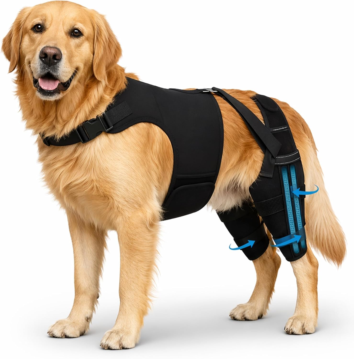 Dog Knee Brace for Back Legs (L) – Dual Hind Leg Support with Hip Harness, Adjustable Joint Stabilizer for Cruciate Ligament & Mobility Assistance, Breathable Pet Leg Wrap