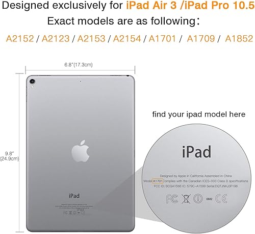 Miniatura 2 de FundaMoKo ultra fina con soporte inteligente para iPad Pro 10.5 2017 - Tablet matriz, 1-Oro Rosa