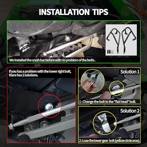 Miniatura 6 de TAZGANTAX Protector superior inferior del motor de la motocicleta Versys650 Falling Bumper Protector de marco de carrocería compatible con K-awasaki