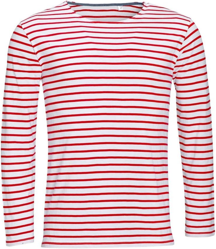 SOL'S Mens Marine Long Sleeve Stripe T-Shirt
