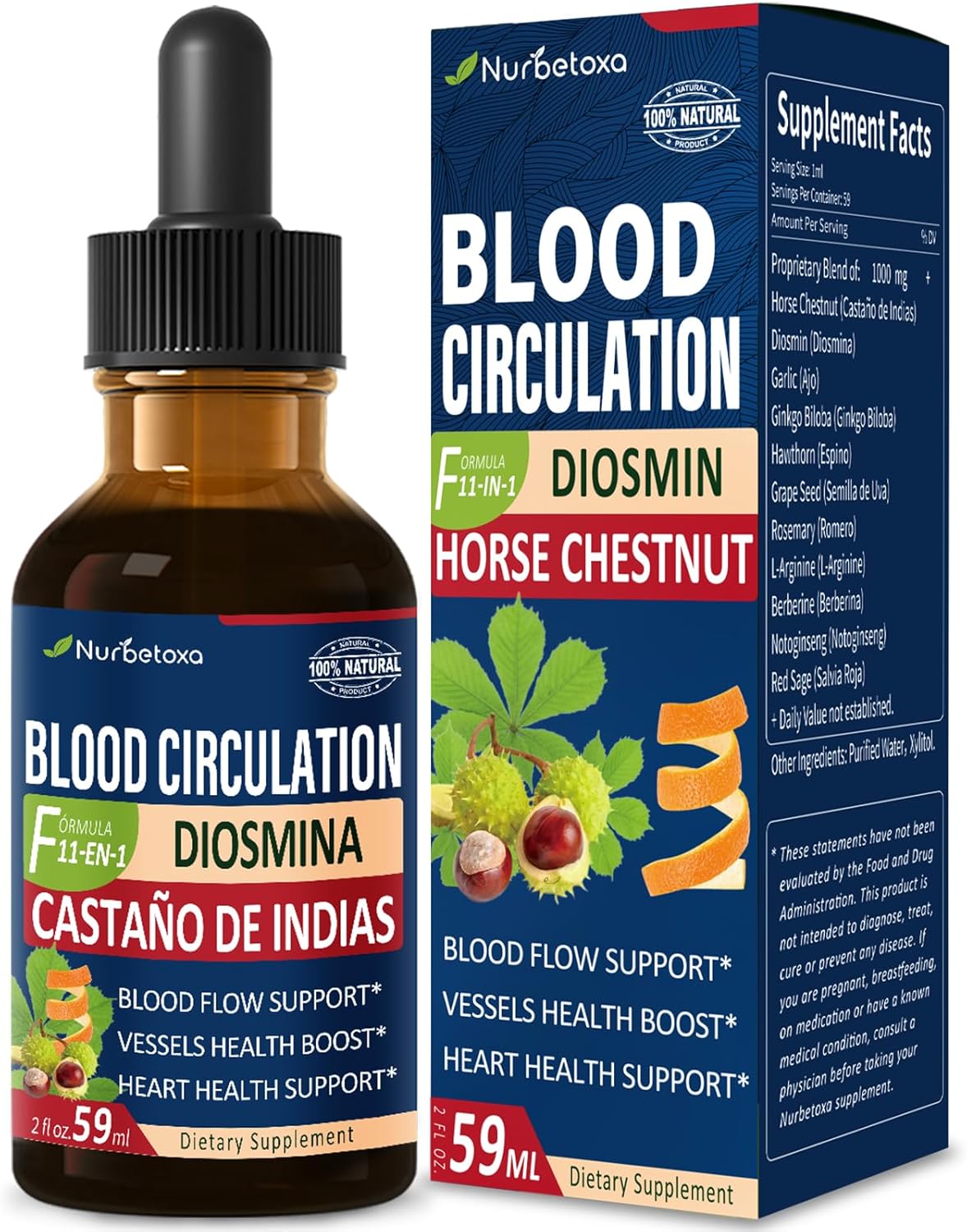 Nurbetoxa Blood Circulation Drops, Castaño de Indias y