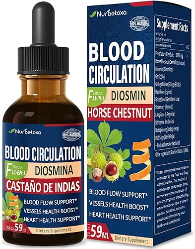 Gotas de circulación sanguínea, Castaño de Indias y Diosmina para la Circulacion y Varices, Suplemento de óxido nítrico para flujo sanguíneo,